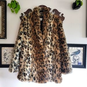 Faux Leopard Fur Coat